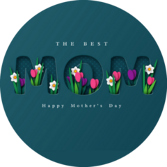 The Best Mom. Happy Mothers Day Greeting Card Sticker