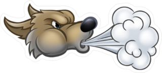 The Big Bad Wolf Cartoon Sticker