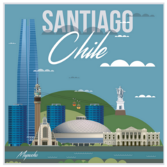 The Capital Of Chile Santiago Illustration Sticker