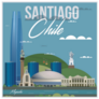 The Capital Of Chile Santiago Illustration Sticker