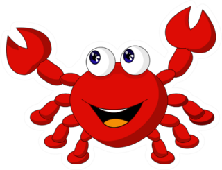 The Cartoon Red Crab Smiling Sticker