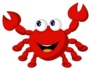 The Cartoon Red Crab Smiling Sticker