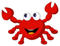 The Cartoon Red Crab Smiling Sticker