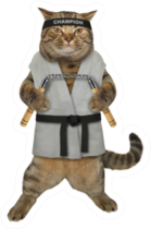 The Cat Karate Fighter In A Kimono Sticker