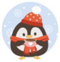The Character Of Cute Penguin Holding A Pink Coffee Cup Sticker