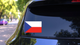The Czech Republic Flag Sticker on a Rear Car Window (New) example