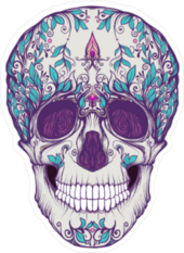The Day Of The Dead Grinning Sugar Skull Sticker