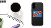 The Democratic Republic Of The Congo Country Flag Sticker on a Phone (New) example