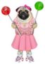 The Dog In A Pink Dress On Roller Skates Sticker