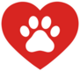 The Dogs Paw Print In The Heart Sticker