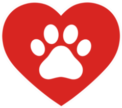 The Dogs Paw Print In The Heart Sticker