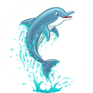 The Dolphin Who Is Jumping Out Of Sea Water Sticker