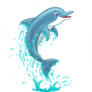 The Dolphin Who Is Jumping Out Of Sea Water Sticker