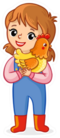 The Farmer Girl Holds A Chicken Sticker