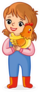 The Farmer Girl Holds A Chicken Sticker
