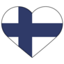 The Flag Of Finland Heart Sticker