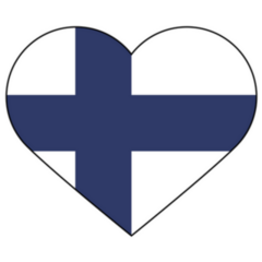 The Flag Of Finland Heart Sticker