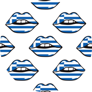 The Flag Of Greece On The Lips Pattern Sticker