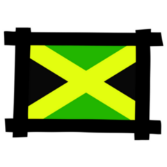 The Flag Of Jamaica Abstract Sticker