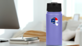 The Flag Of North Carolina On Football Helmet Sticker on a Water Bottle (New) example