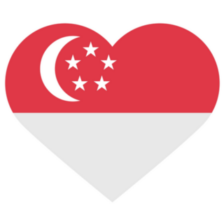 The Flag Of Singapore In Heart Shape Sticker