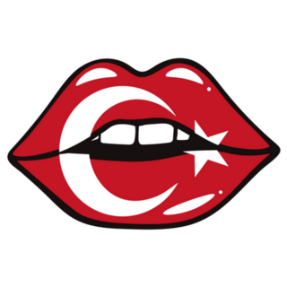 The Flag Of Turkey On The Lips Sticker