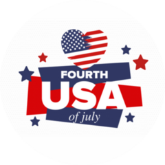 The Fourth Of July USA Heart Sticker
