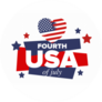 The Fourth Of July USA Heart Sticker