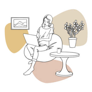 The Girl Works At Home Because Of Quarantine Illustration Sticker