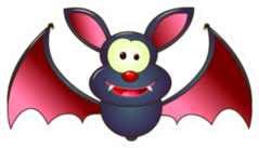 The Gray Bat Is A Vampire Cartoon Sticker