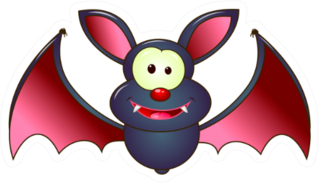 The Gray Bat Is A Vampire Cartoon Sticker