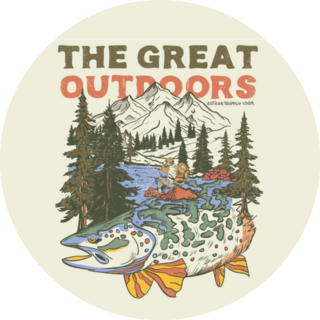 The Great Outdoors Mountain Lake Fish Artwork Sticker