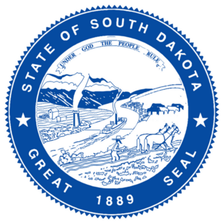 The Great Seal Of The American State Of South Dakota Blue Sticker