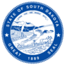The Great Seal Of The American State Of South Dakota Blue Sticker