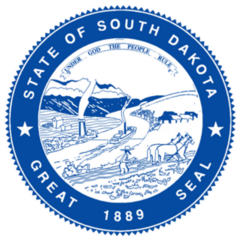 The Great Seal Of The American State Of South Dakota Blue Sticker