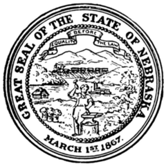 The Great Seal Of The State Of Nebraska, 1867 Sticker