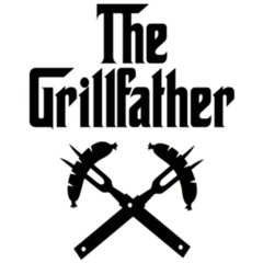 The Grillfather Bbq Forks With Sausages Lettering Sticker