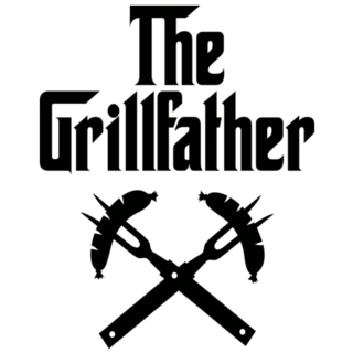 The Grillfather Bbq Forks With Sausages Lettering Sticker
