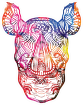 Rhino Rhinoceros Horn Vinyl Decal Sticker – Multiple Colors & Sizes – Car/Truck/SUV #6729