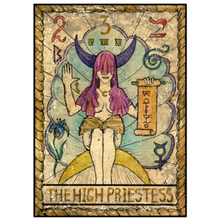 The High Priestess Old Tarot Card Sticker