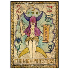 The High Priestess Old Tarot Card Sticker