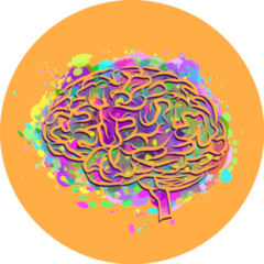 The Human Brain Abstract Colorful Sticker