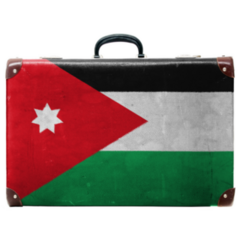 The Jordanian Flag Painted Suitcase Sticker