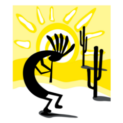 The kokopelli In The Desert Illustration New Mexico Sticker