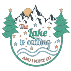The Lake Is Calling And I Must Go Retro Star Lettering Sticker 