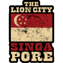 The Lion City Singapore Typography Sticker