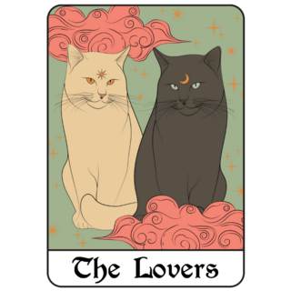 The Lovers Tarot Card Cats Sticker 