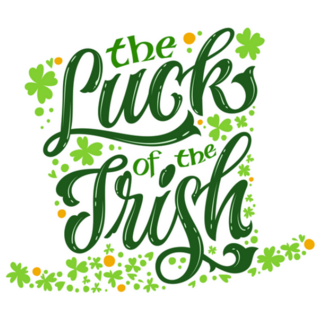 The Luck Of The Irish Typography Sticker with Clovers