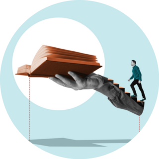 The Man Climbs The Stairs To The Open Book Sticker