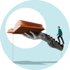 The Man Climbs The Stairs To The Open Book Sticker